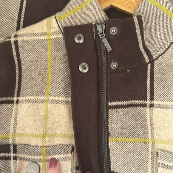 Max Studio Plaid Cardigan - Brown and Cream - Picture 5 of 7